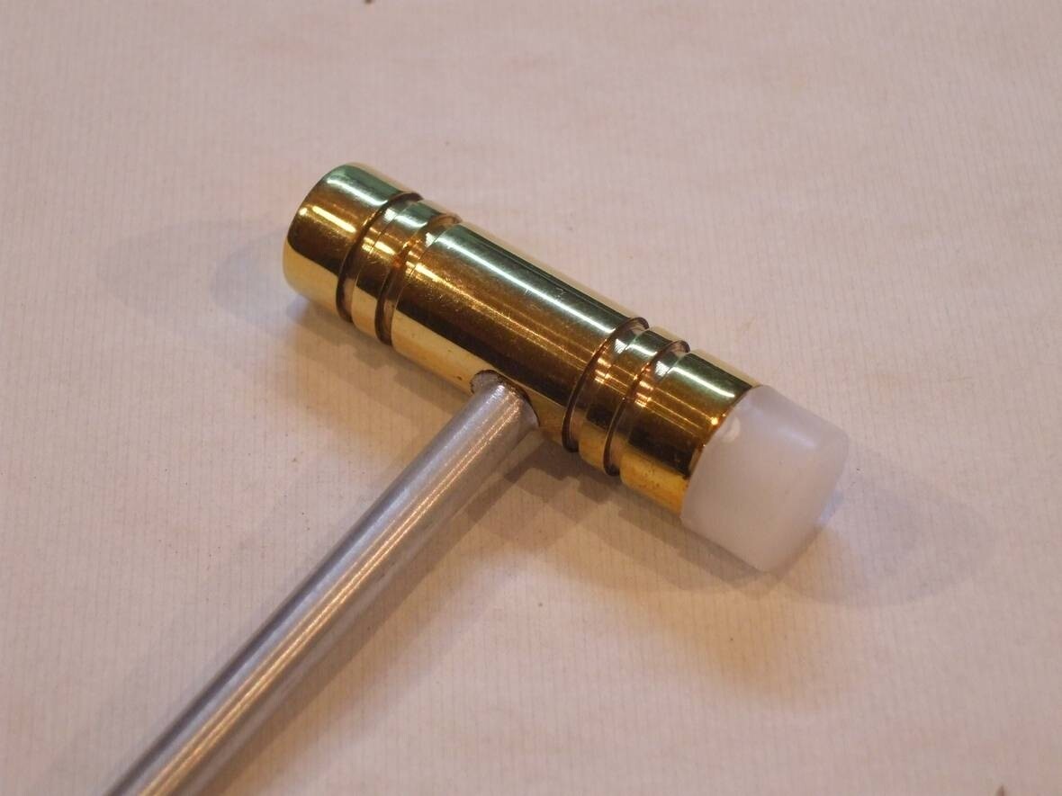 Brass Derlin Hammer 75g Goldsmith Brass and Fibre Mallet Aluminum Handle Tools