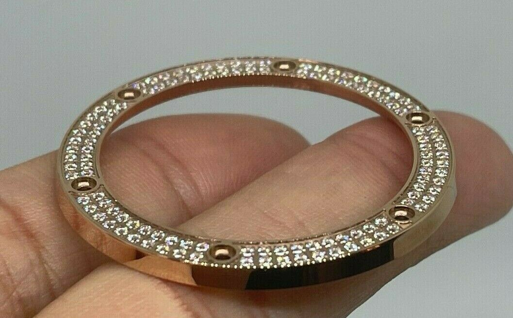 CZ STAINLESS STEEL ROSE PLATED BEZELS FOR HUB BIG BANGS 44MM