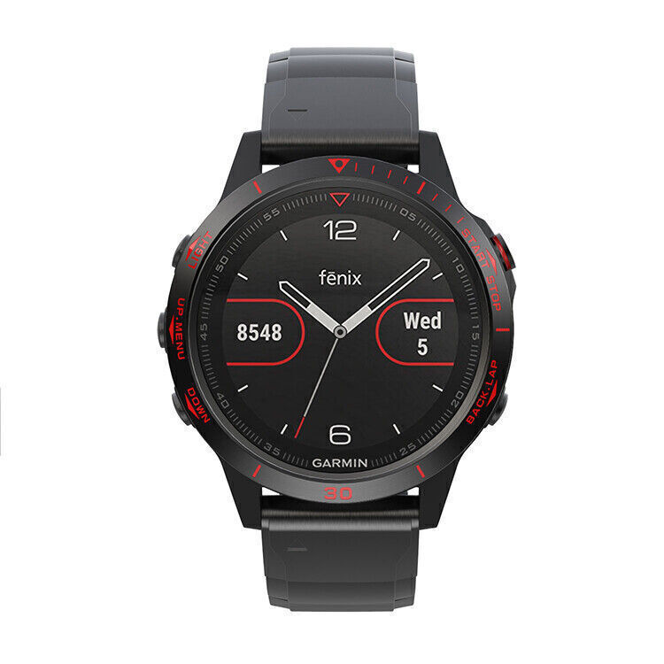 For Garmin Fenix 5 Smartwatch Stainless Steel Bezel Ring Etching Numbers COVER