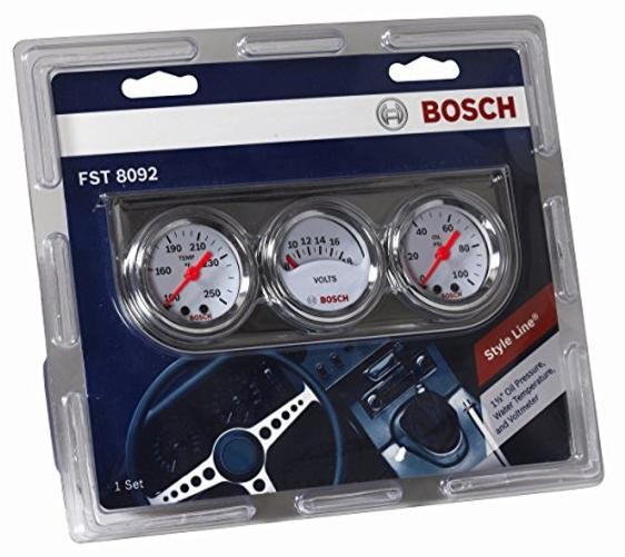SP0F000039 Style Line 1-1/2″ Mini Triple Gauge Kit (White Dial Face, Chrome