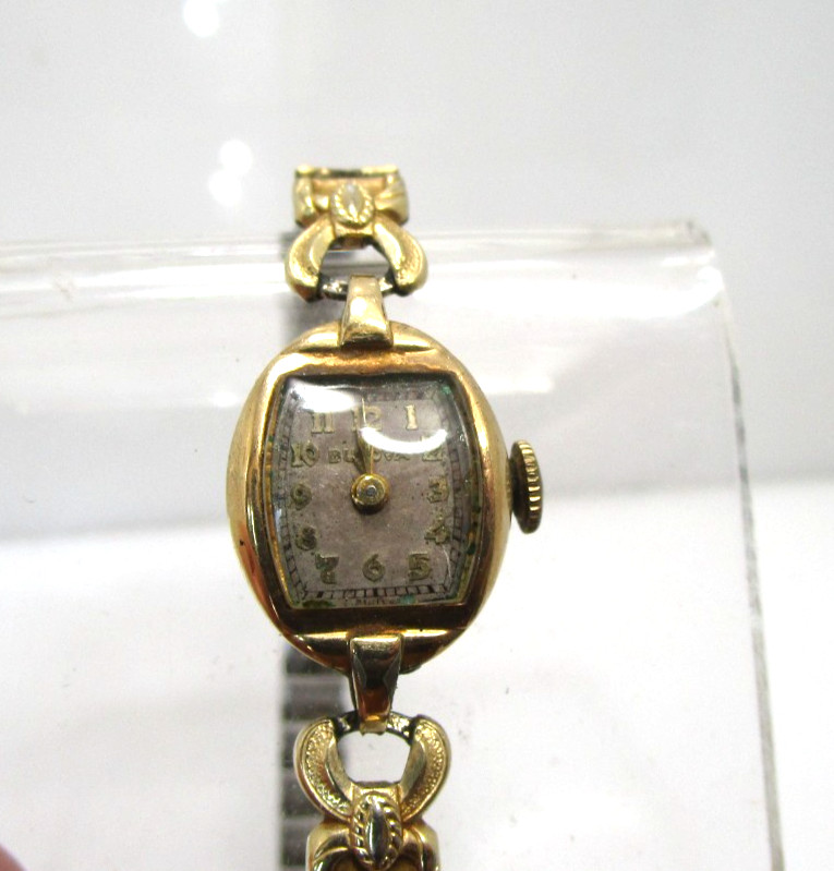 Vintage Bulova Lady Manual 17J 383903 Watch for Parts Not Working