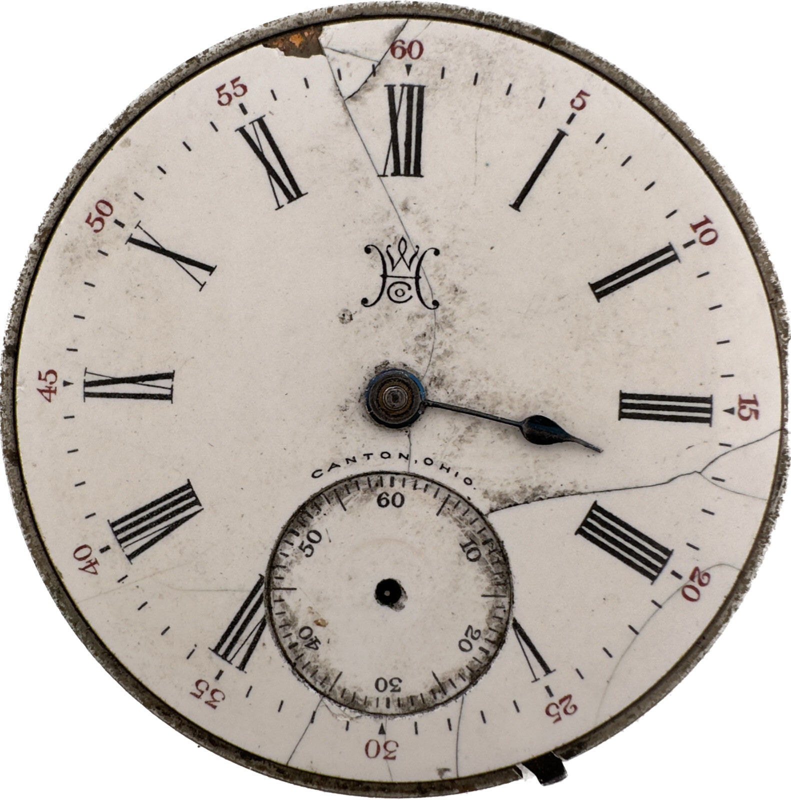 Antique 12 Size Hampden General Stark Mechanical Pocket Watch Movement for Parts
