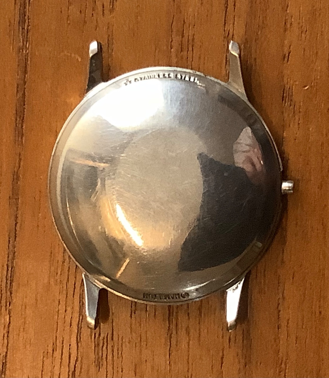 Vintage Stainless Steel Men’s Hamilton Round Case Star Watch Co. Solid Case Back