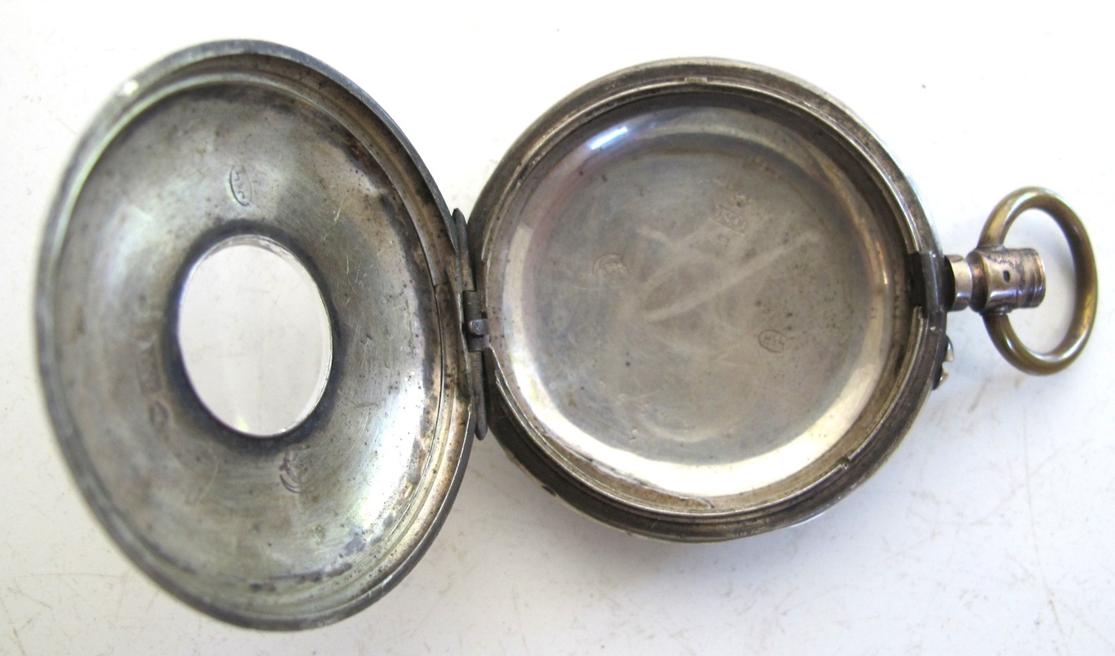 DEMI-HUNTER PocketWatch CASE – Roman Numerals – Fine 800 Silver