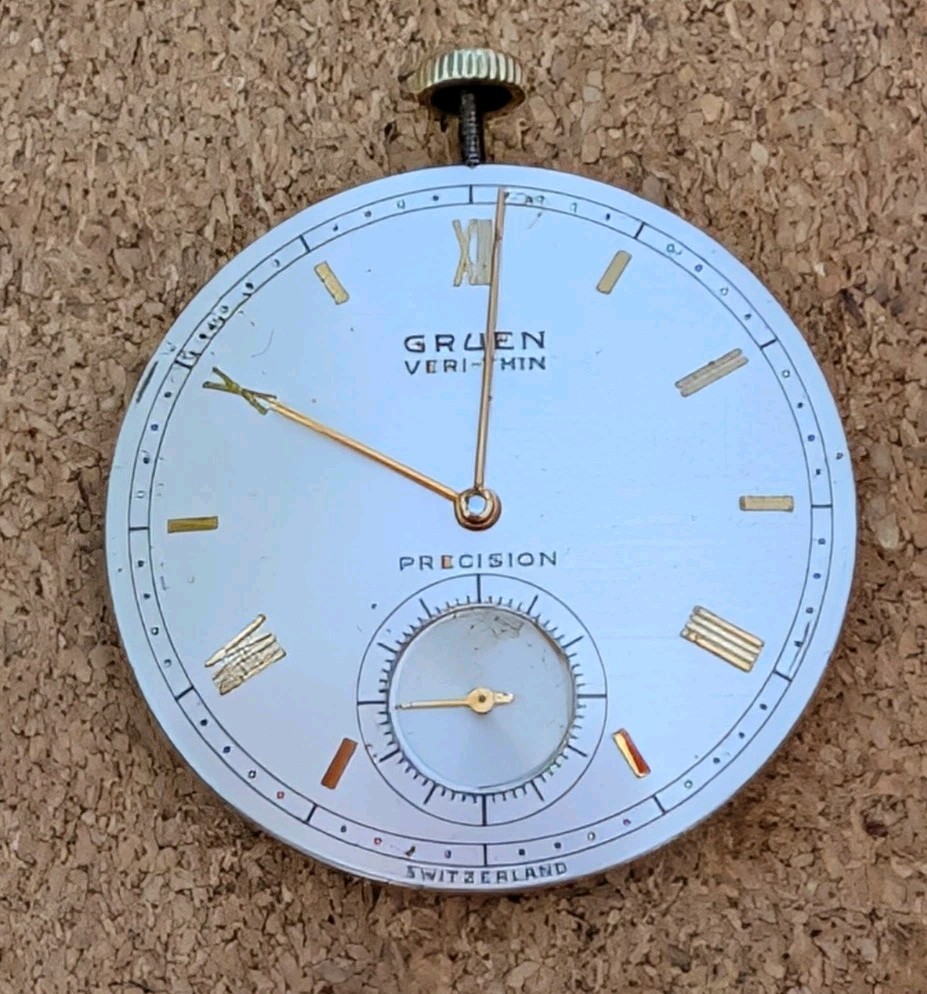 Genuine Gruen 17j O/F Movement (cal.385) in Running Order – Nice!!
