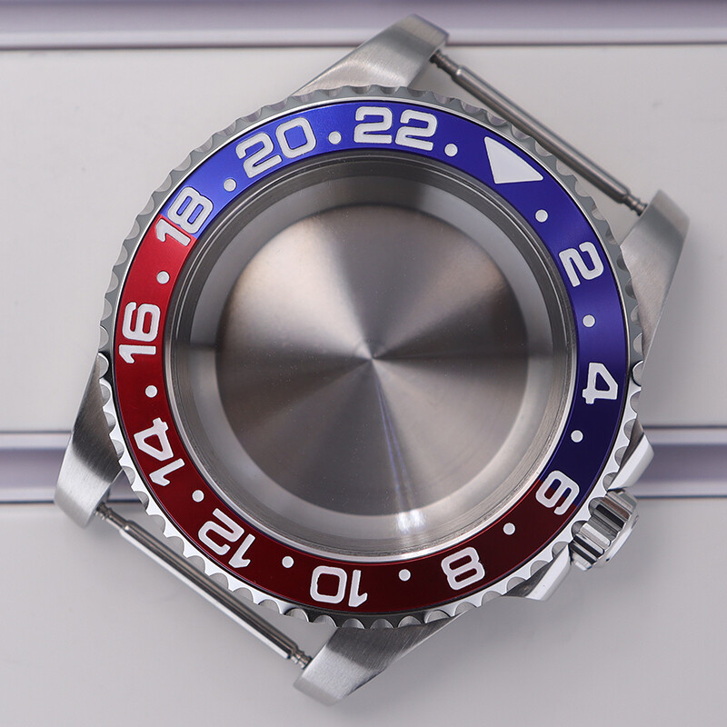 Watch Case Sapphire Glass Two Color GMT Ceramic Bezel For Seiko Nh35 36 Movement