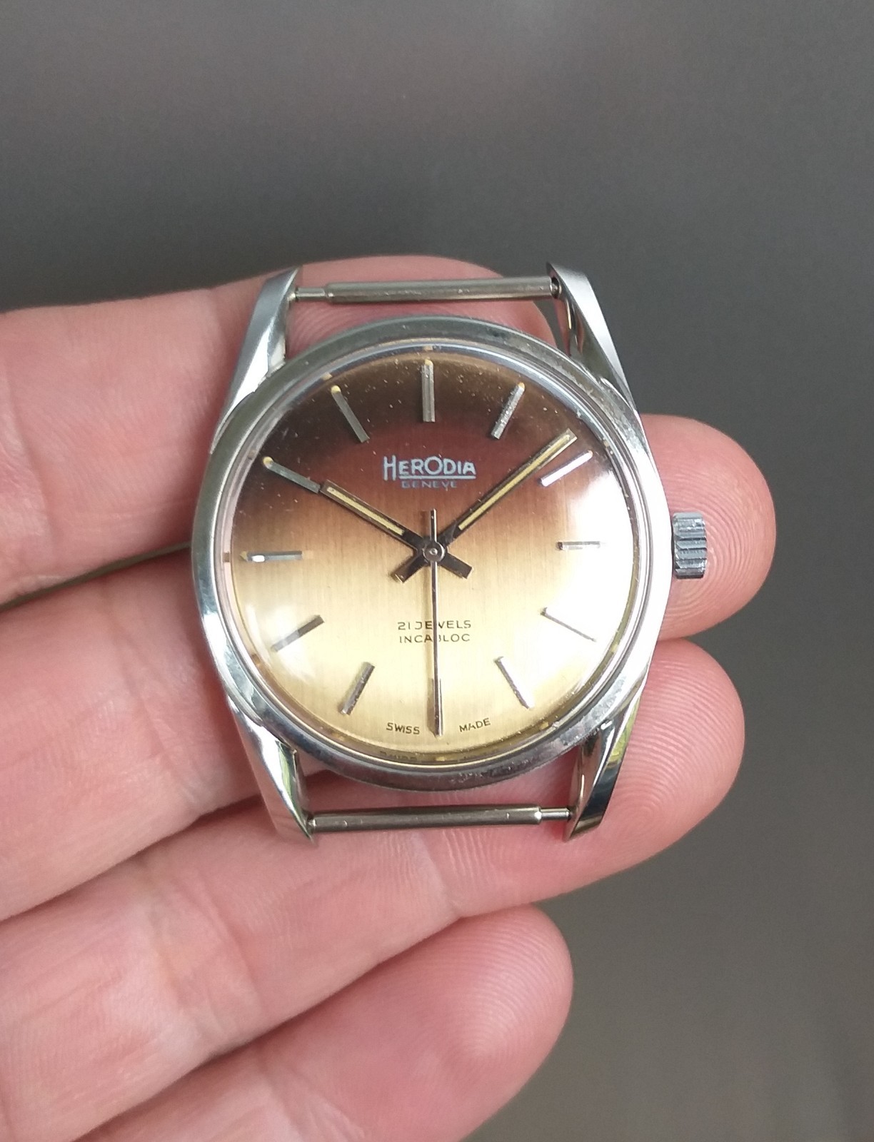 AS 1900 Steel Case + Dial 35mm Project Watch NOS Vintage Swiss Parts No Movement