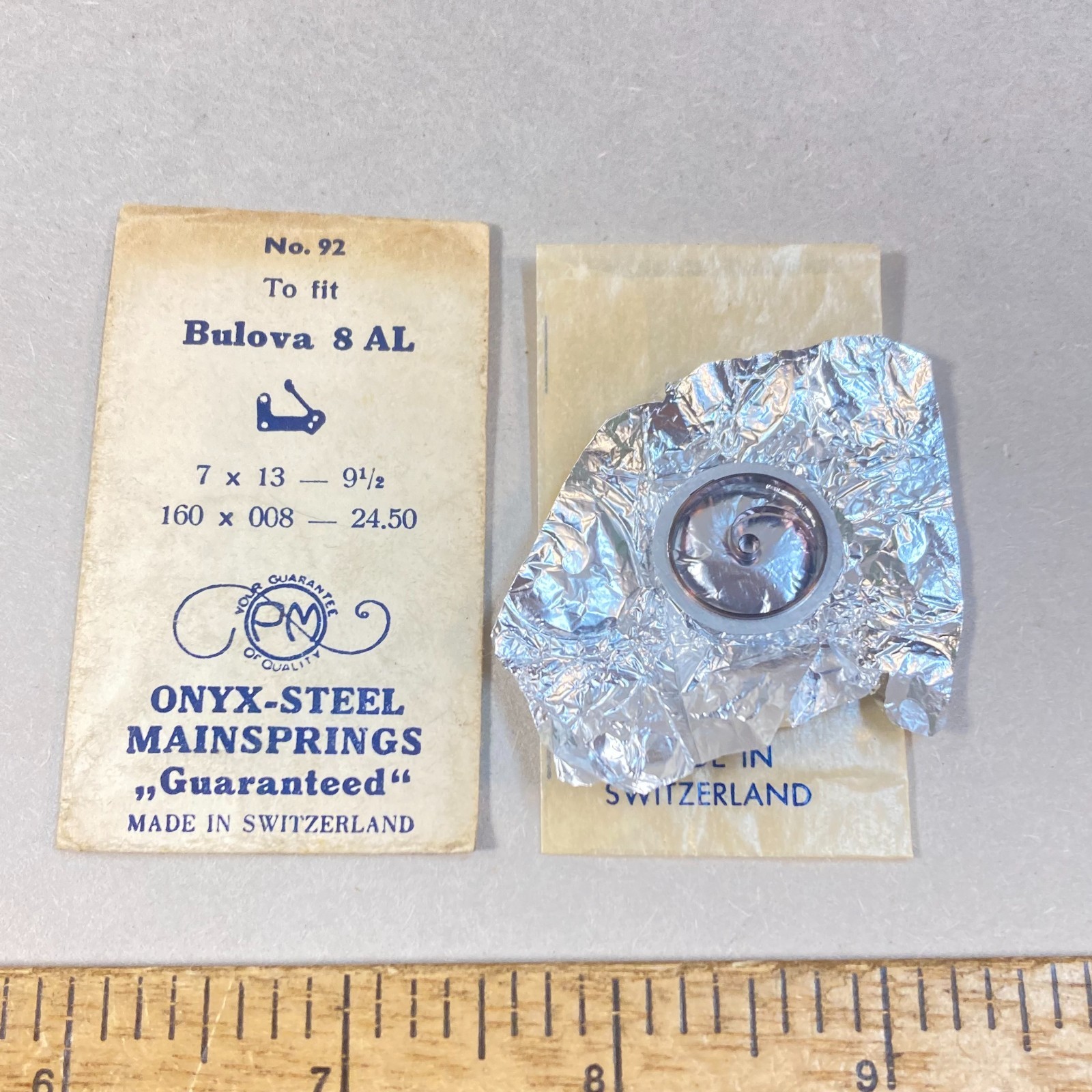 Vintage 2 Onyx-Steel Mainspring Bulova Watch Spring Watch Parts or Repair Swiss