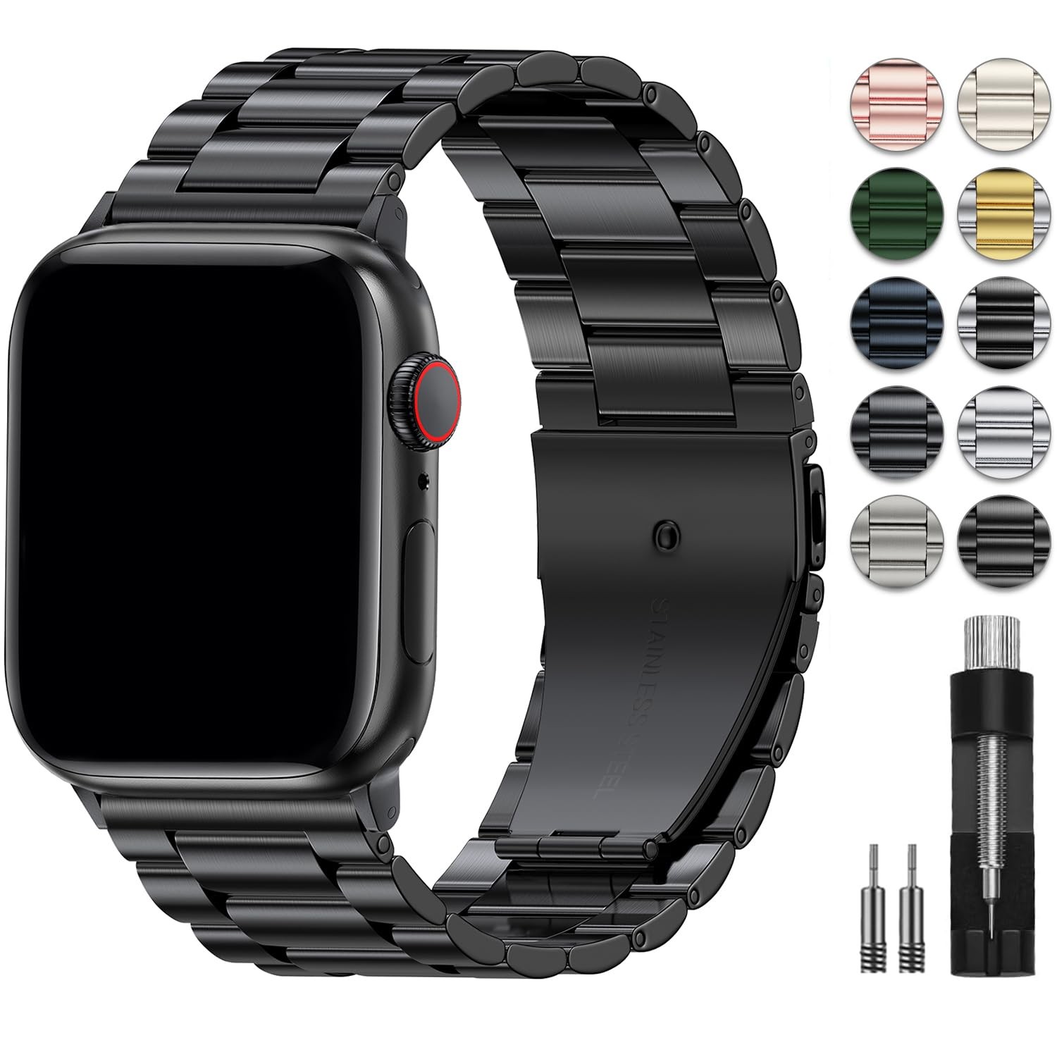 EPULY Metal Band Compatible with Apple Watch Bands for Men 49mm 46mm 45mm 44mm