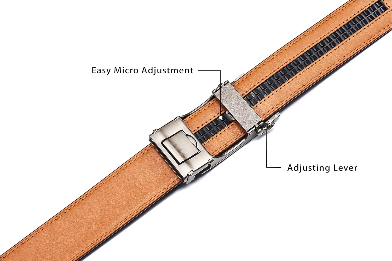 40mm Ratchet Belt Buckle Only for 1 3/8 Slide Belt Strap, Automatic Click Buckle