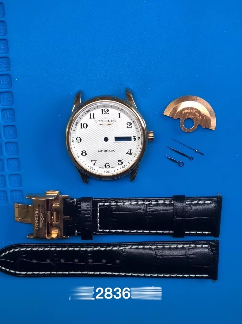 DIY For Master 755 Rose Gold Case Set Fit 2836 2846 Movement Sapphire