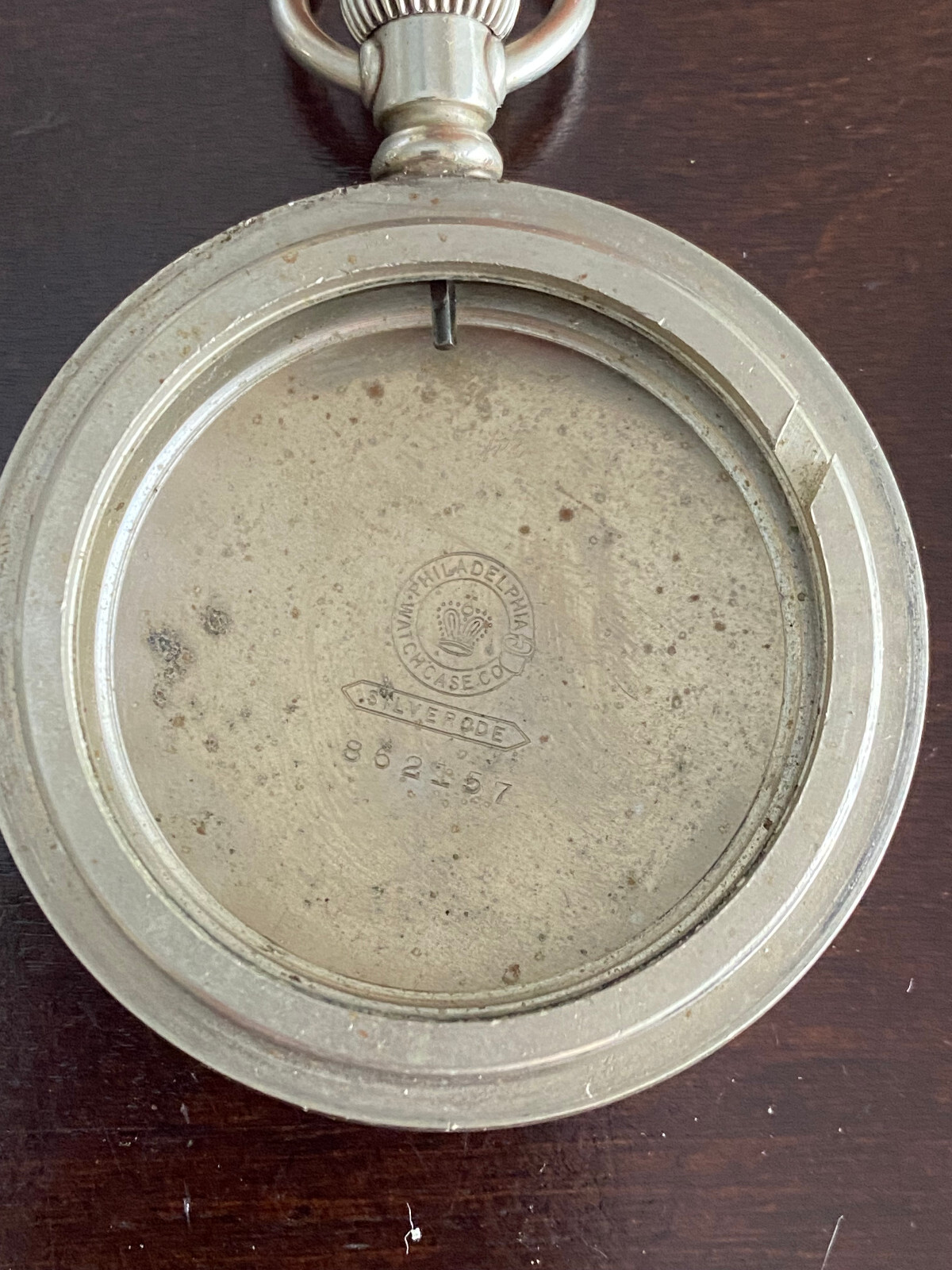 VINTAGE 18S PHILADELPHIA POCKET WATCH CASE ONLY , SILVERODE, LEVER & STEM SET