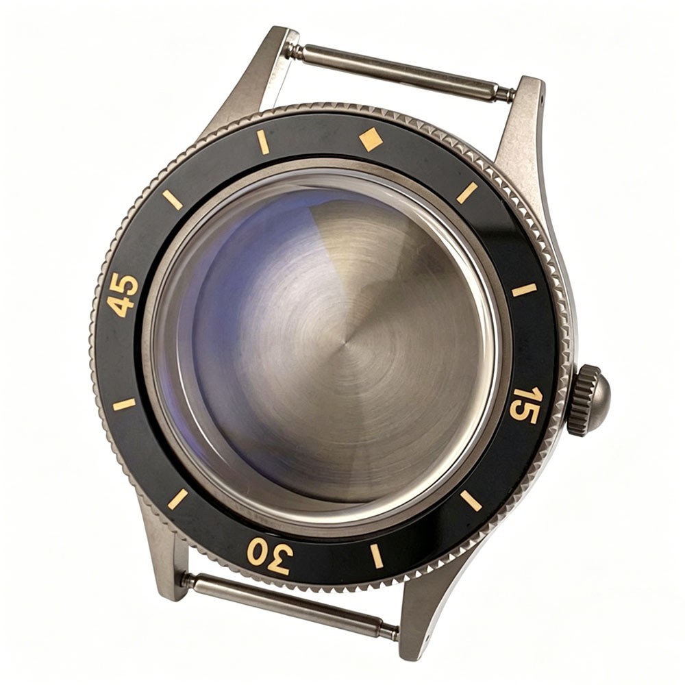 Solid Titanium 200M Dive Watch Case for 50 FATHOMS NH35 PT5000 AR Domed Sapphire