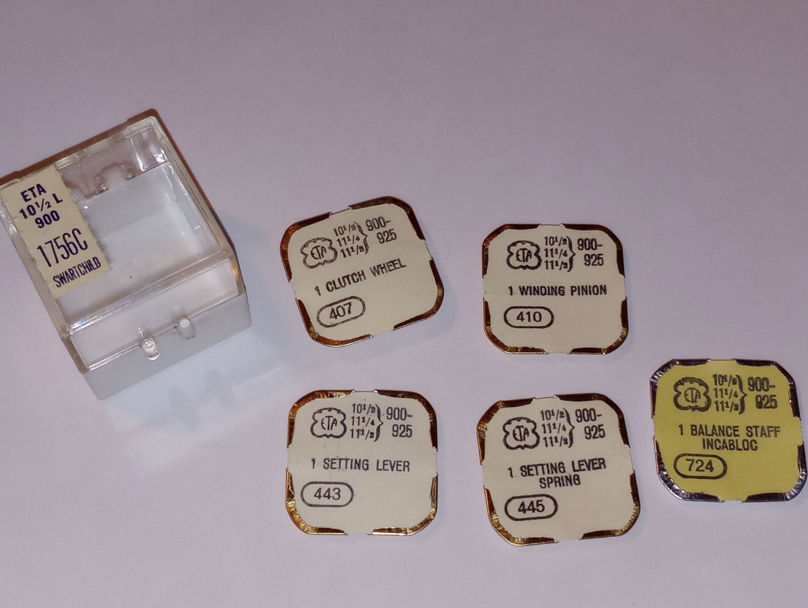 ETA 10-1/2, 11-1/4, 11-1/2 – 900-925 Part #’s 407, 410, 443, 445, 724 NOS