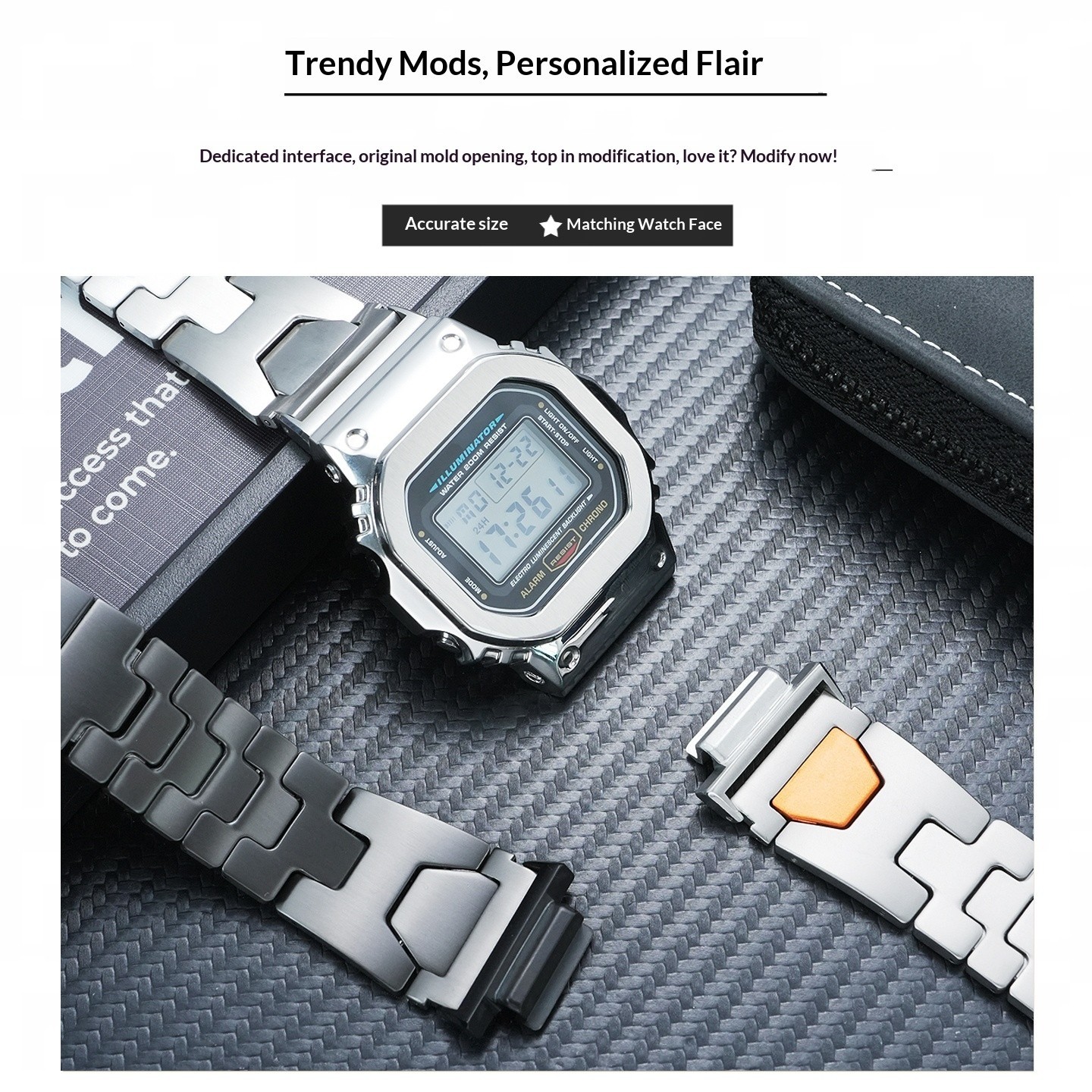 For Casio DW5600 GW-B5600 GW-M5610 GM5600 Metal Watch Case GW-B5600 Steel Strap