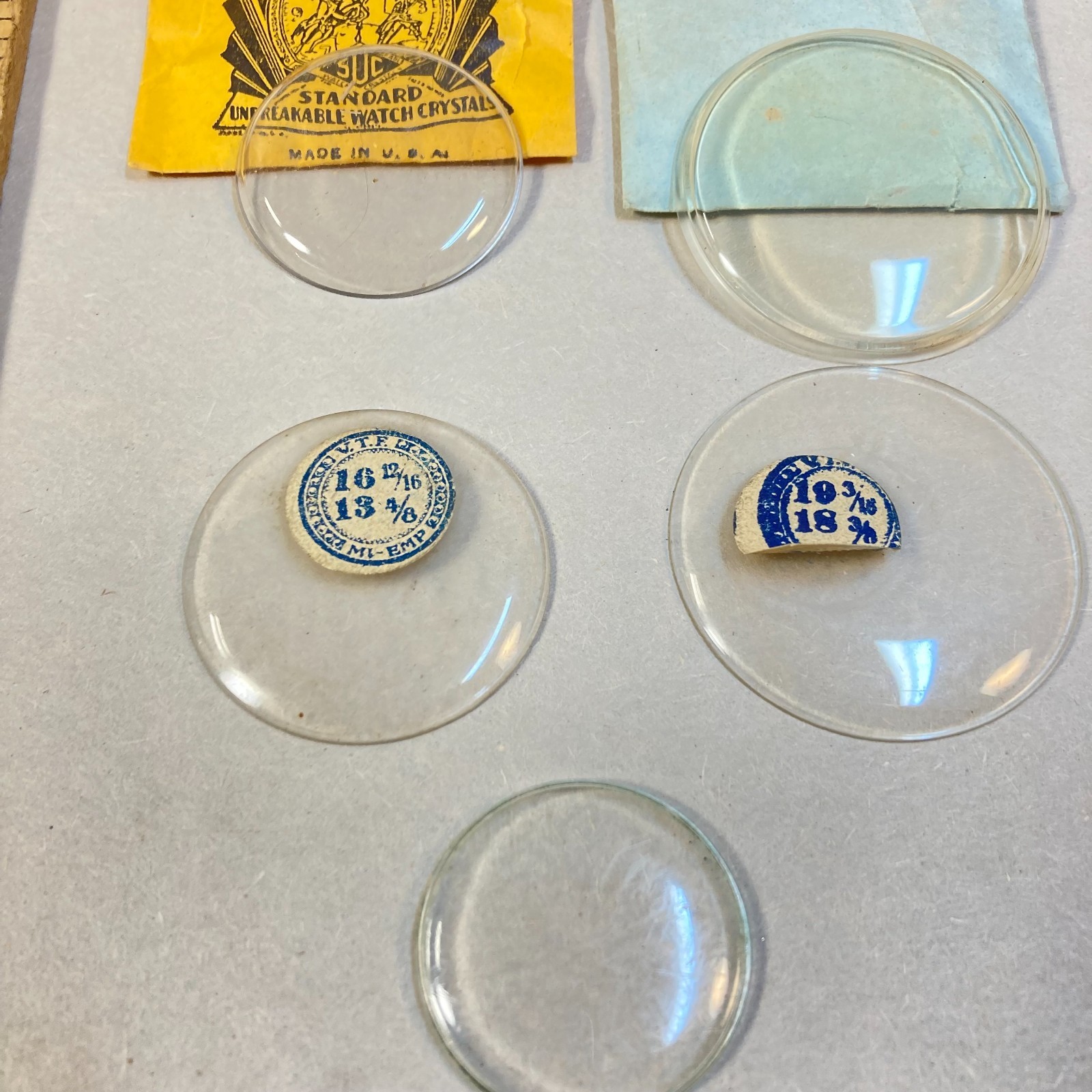 Vintage Watch Crystal Plastic 5 Pc USA