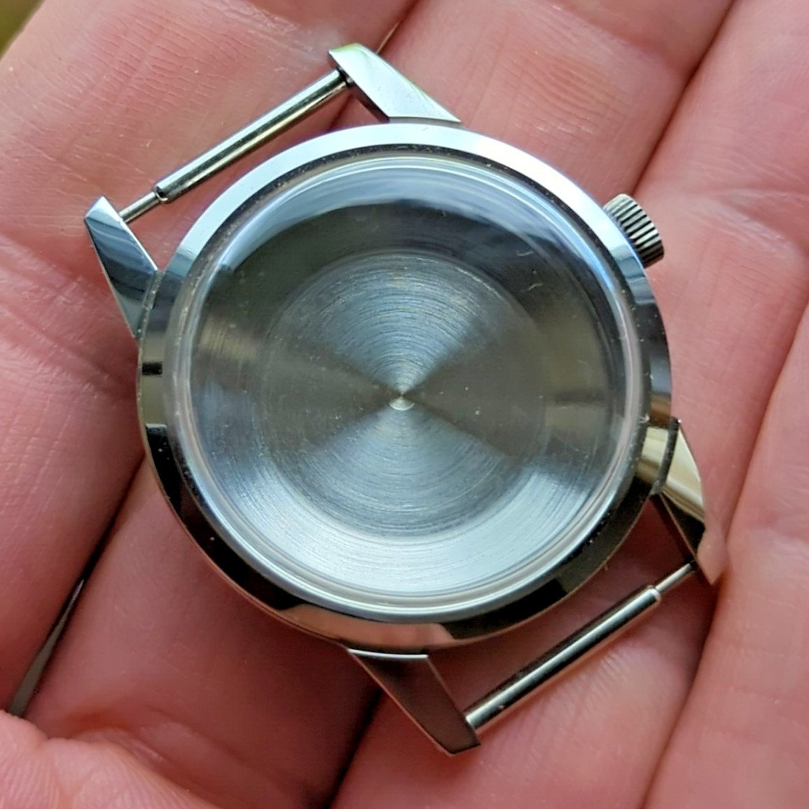 1960s Swiss Steel Waterproof Watch Case 33mm For Movement Rehoming (WD)