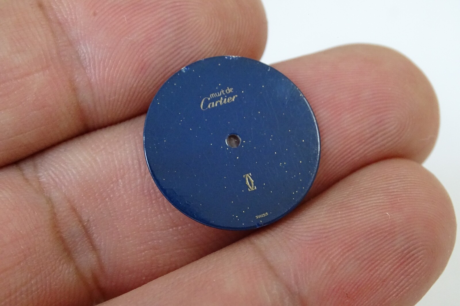 Must de Cartier Vendome Blue Stardust Dial Round Original 20.6mm