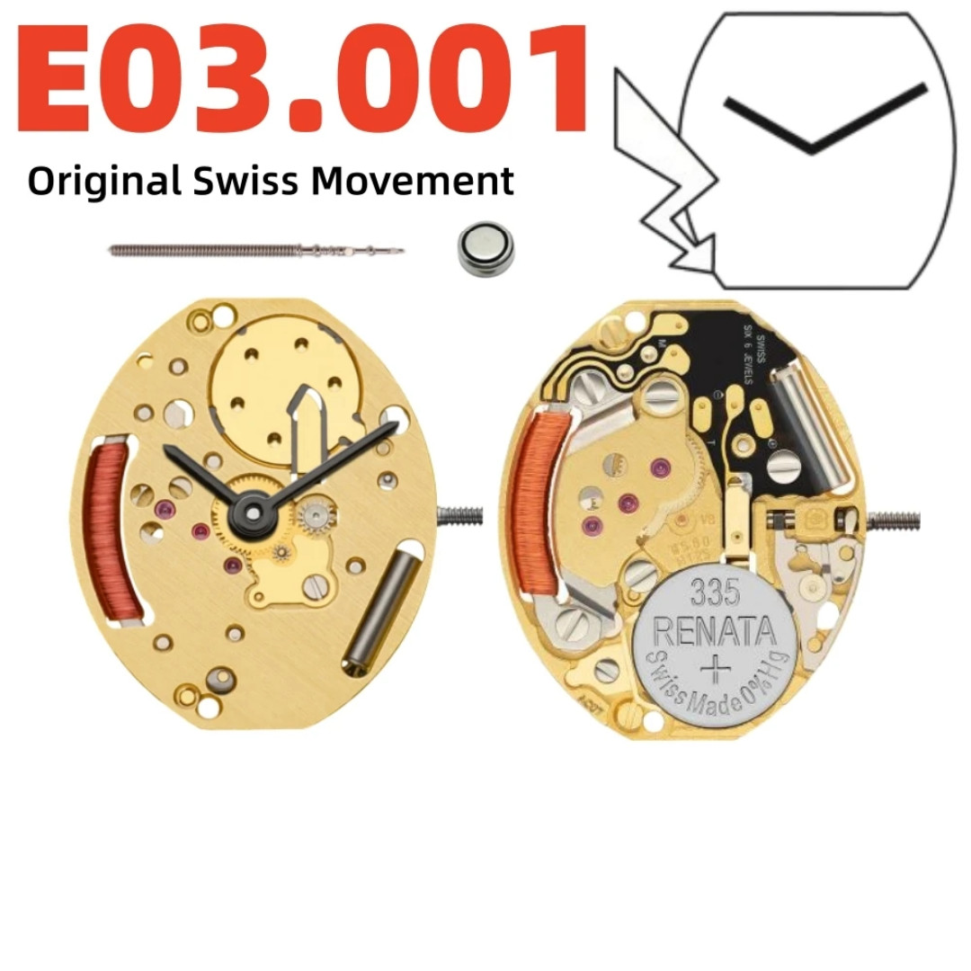 Genuine Swiss ETA E03.001 Quartz Watch Movement E03 001 2-Hand Repair Part