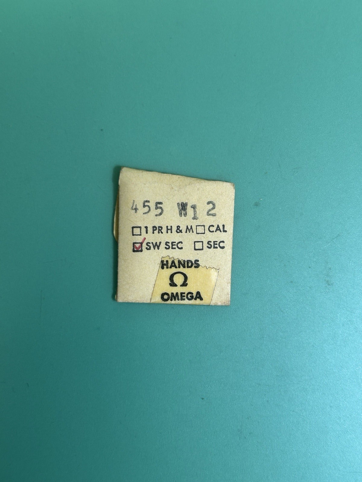 Omega Cal. 455 – Sweep Seconds Hand – W12 – Orig. Part and Packaging