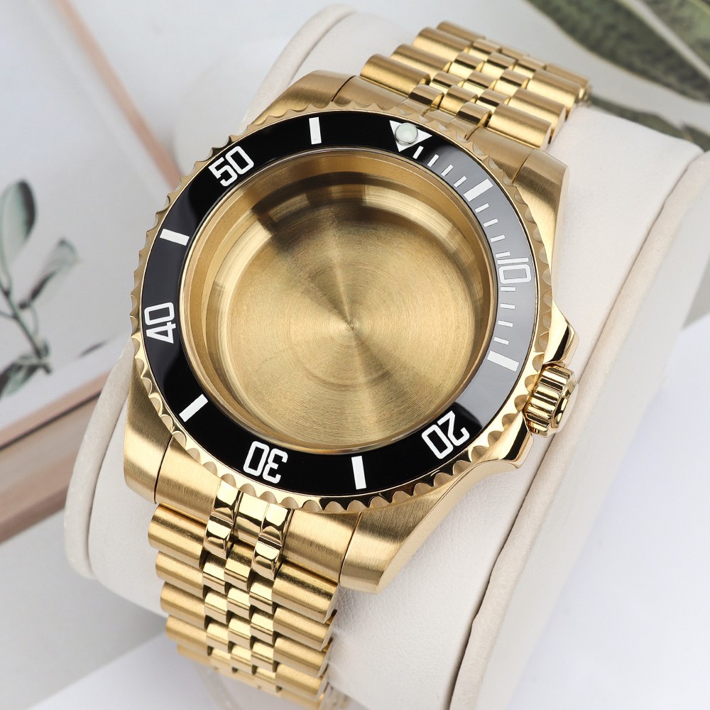 Oyster Perpetual Watch Case Golden 40mm+Bracelet 316L Steel For Seiko NH35 NH36