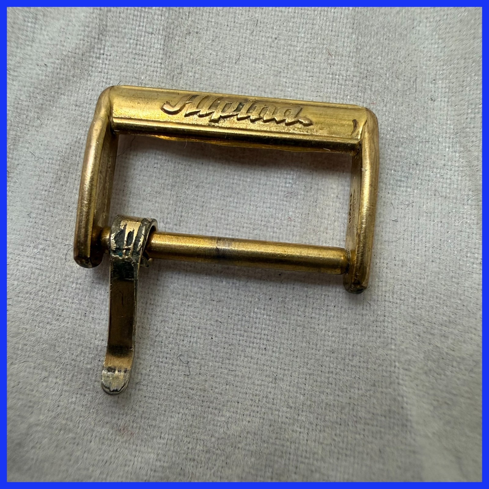 GENUINE VINTAGE ALPINA GOLD PLATED WATCH BUCKLE 16MM # 500
