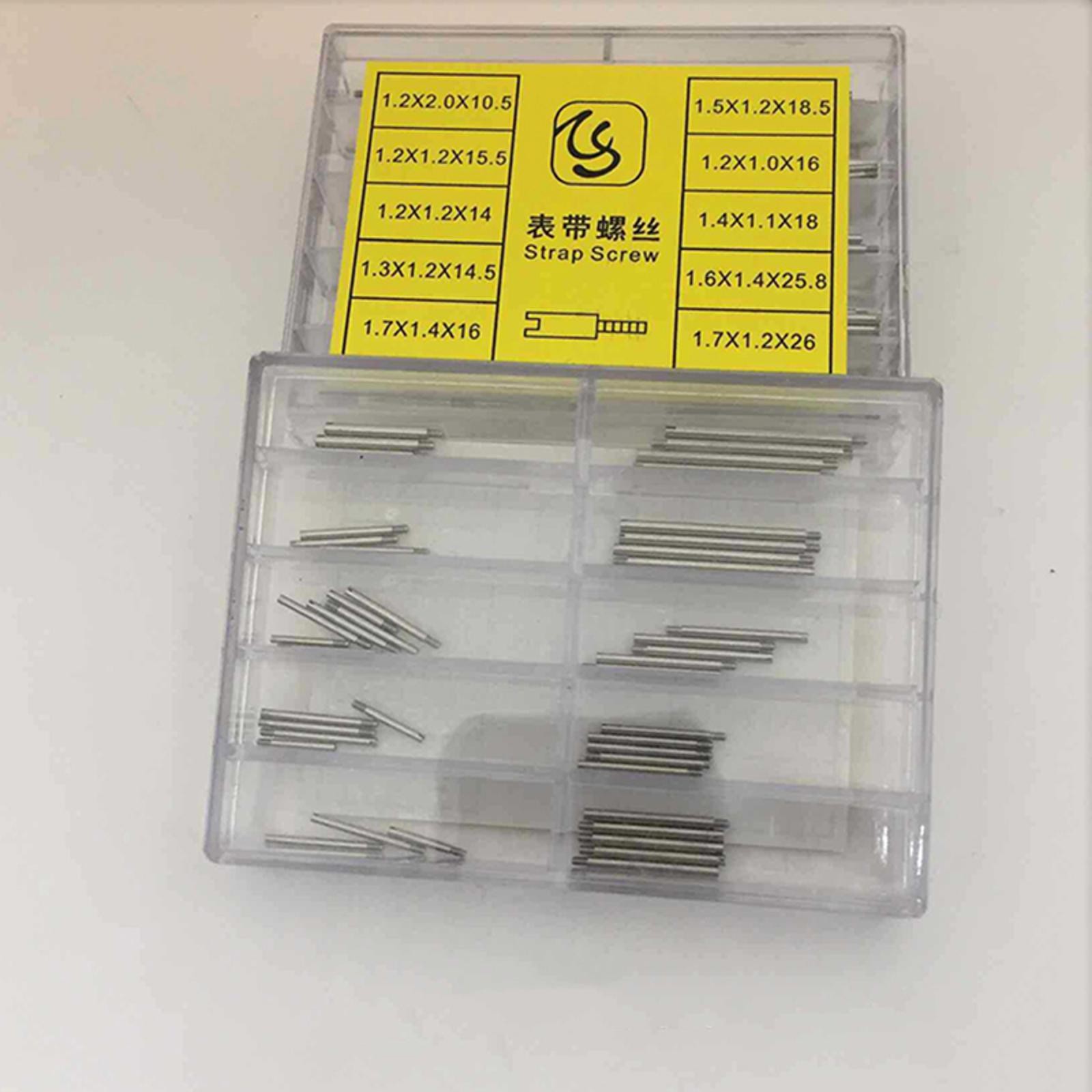 50/100Pack 1.2mm-1.7mm 10-Size Watch Band Strap Screws Assortment Repair Parts a