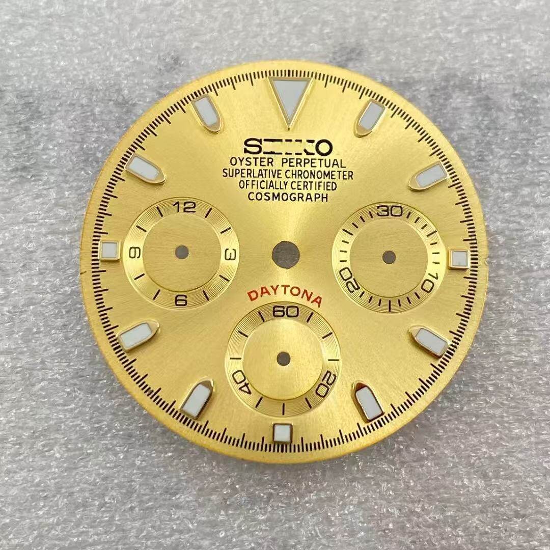 29.5mm Multi-Functional Watch Dial Green Lume for Vk63 Movement Watch Accessorie