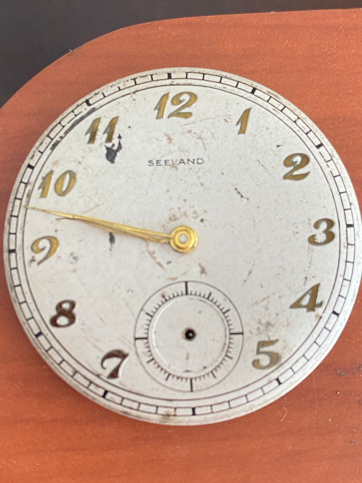 VINTAGE 37.37 MM WATCHES INC POCKET WATCH MOVEMENT, SWISS, SEELAND DIAL, RUNNING