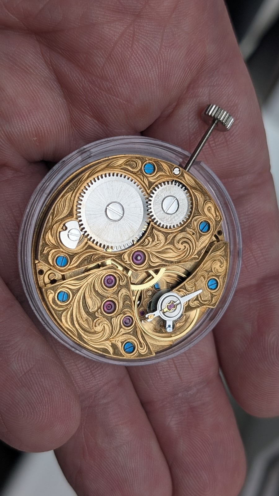 New ST3600 Mechanical Watch Movement – Hand-Engraved, Gold-Plated (6497)