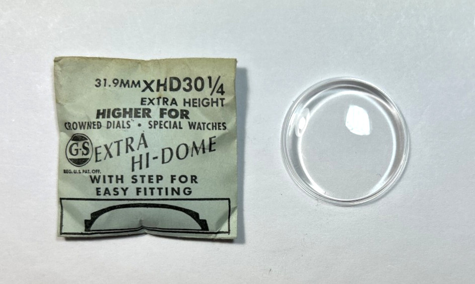 XHD 30 1/4 EXTRA HIGH DOME ROUND PLASTIC WATCH CRYSTAL 31.9mm