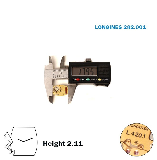 ETA 282.001(L.420.1) -Swiss Watch Movement-2 Hands-Without Stem-Height: 2.11mm.