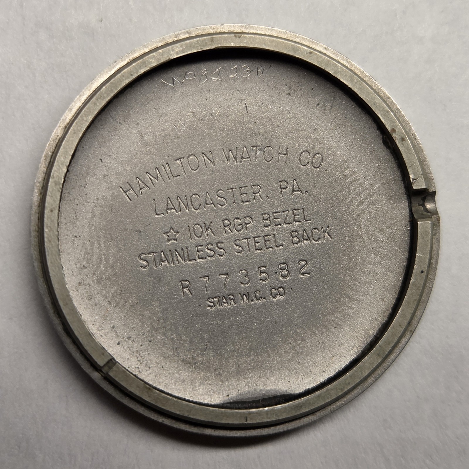 Hamilton Watch Case Back – Star Watch Case Co – 10K RGP Stainless Steel