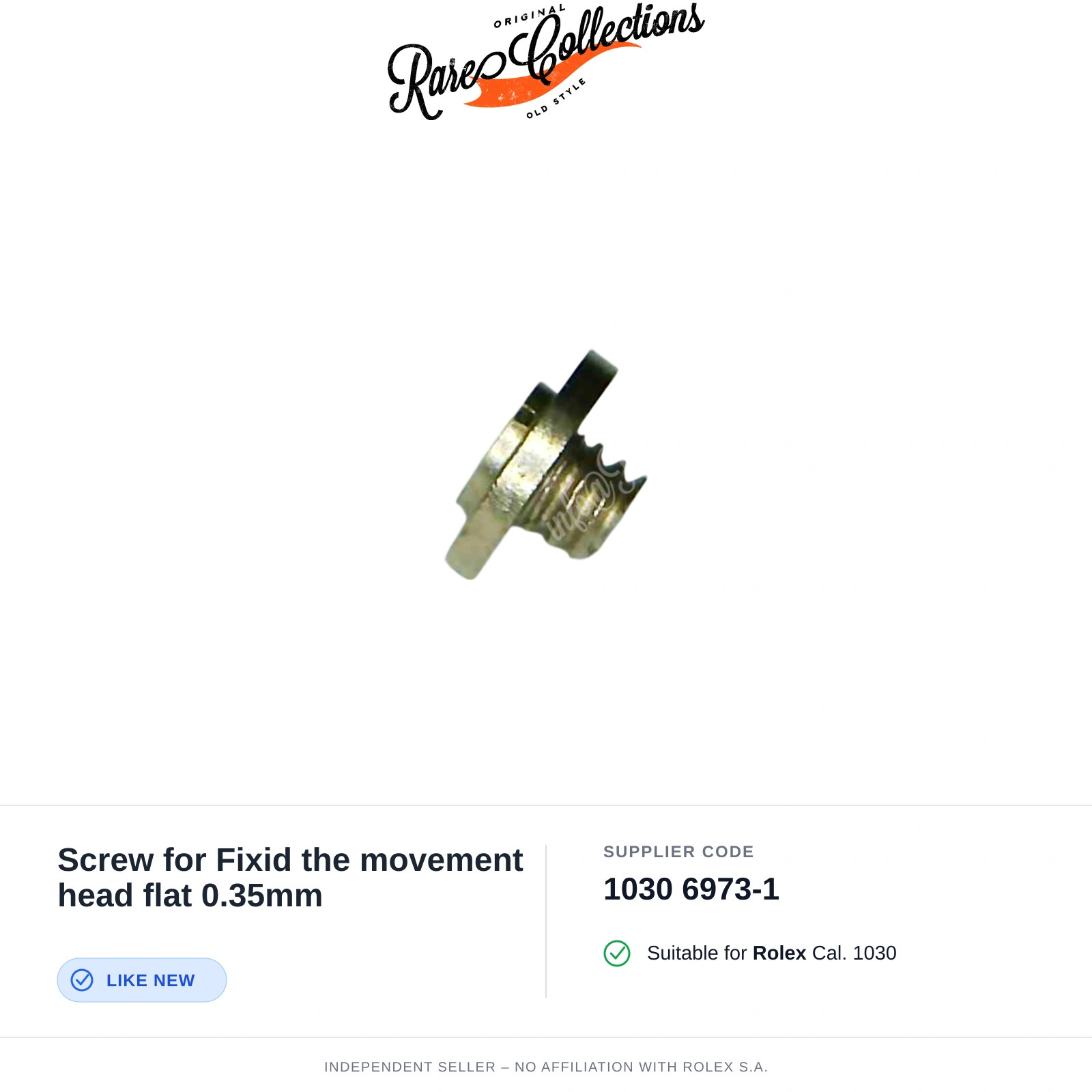 Screw for Fixid the movement head flat 0.35mm Rolex (cod. 1030 6973-1) — Excelle