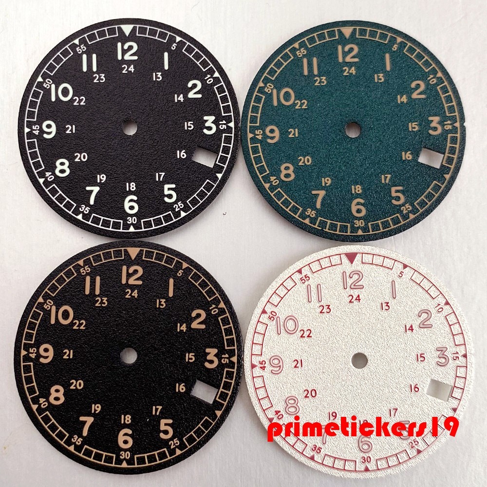 29mm NH35 Watch Dial+Hands Set Luminous 3.8 o’clock Date Window Wristwatch Face