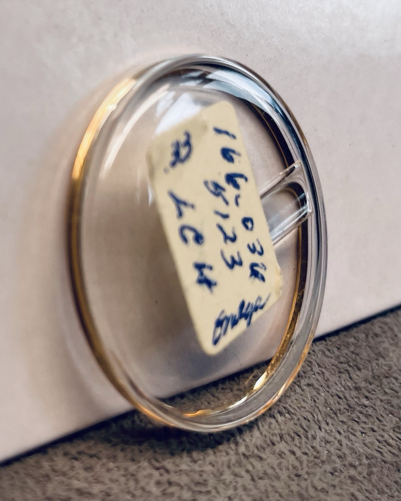 OMEGA Watch Crystal Yellow Ring 166-036 Calendar Date Loupe 5123