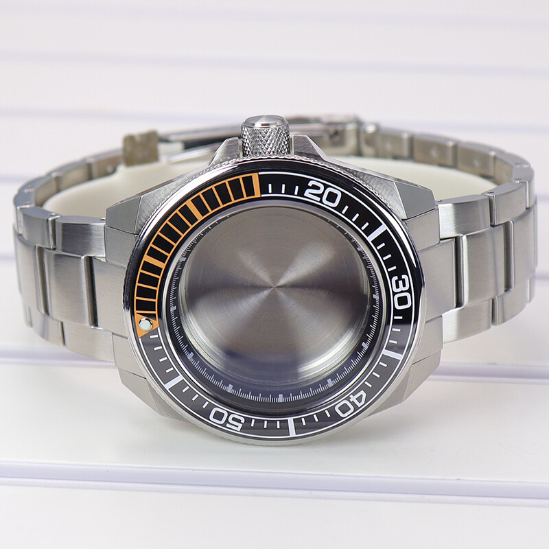 Seiko Samurai 43.8mm Watch Case+strap AR layer sapphire glass For nh35 movement