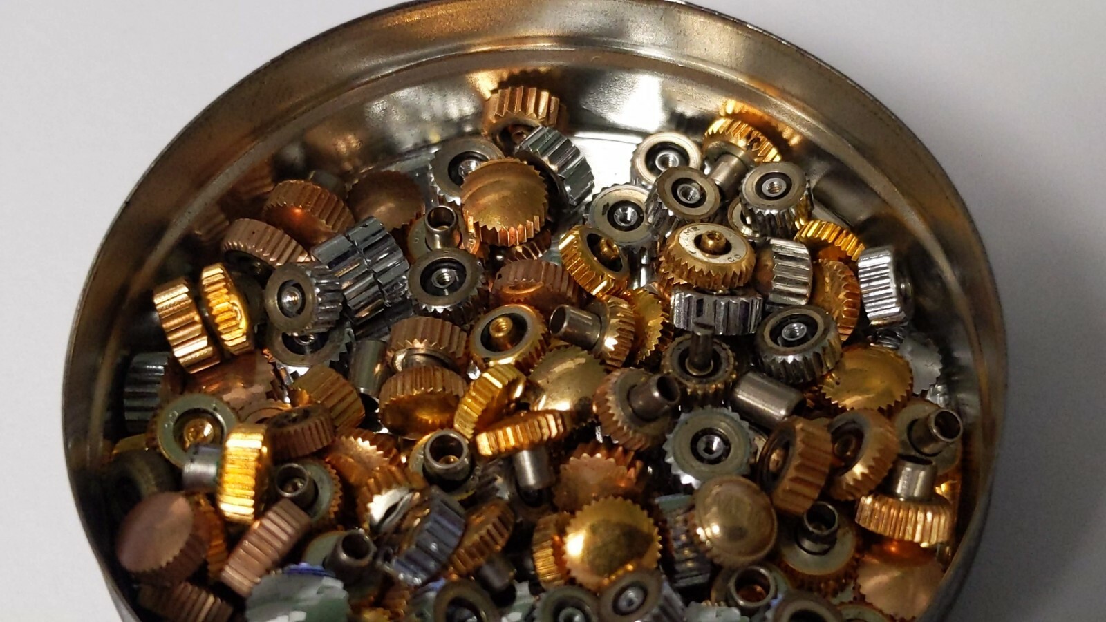 SUN CROWNS WHITE/YELLOW/ROSE: 5 Mixed crowns for 1 price (sizes 4.4mm, 4.5mm, 4.
