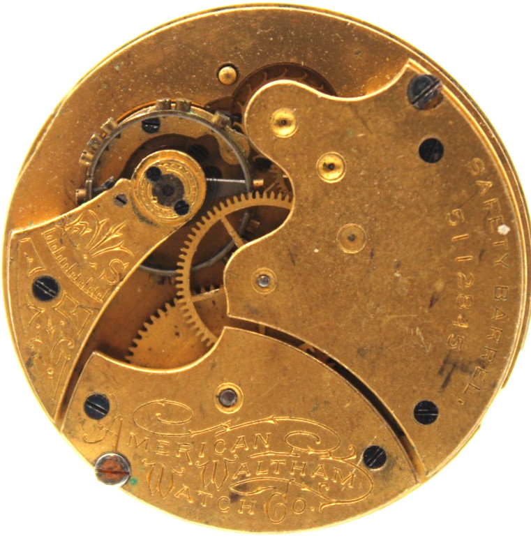 1891-1892 WALTHAM POCKET WATCH MOVEMENT 5112845 GRADE: J 6s 7j (F4C2)