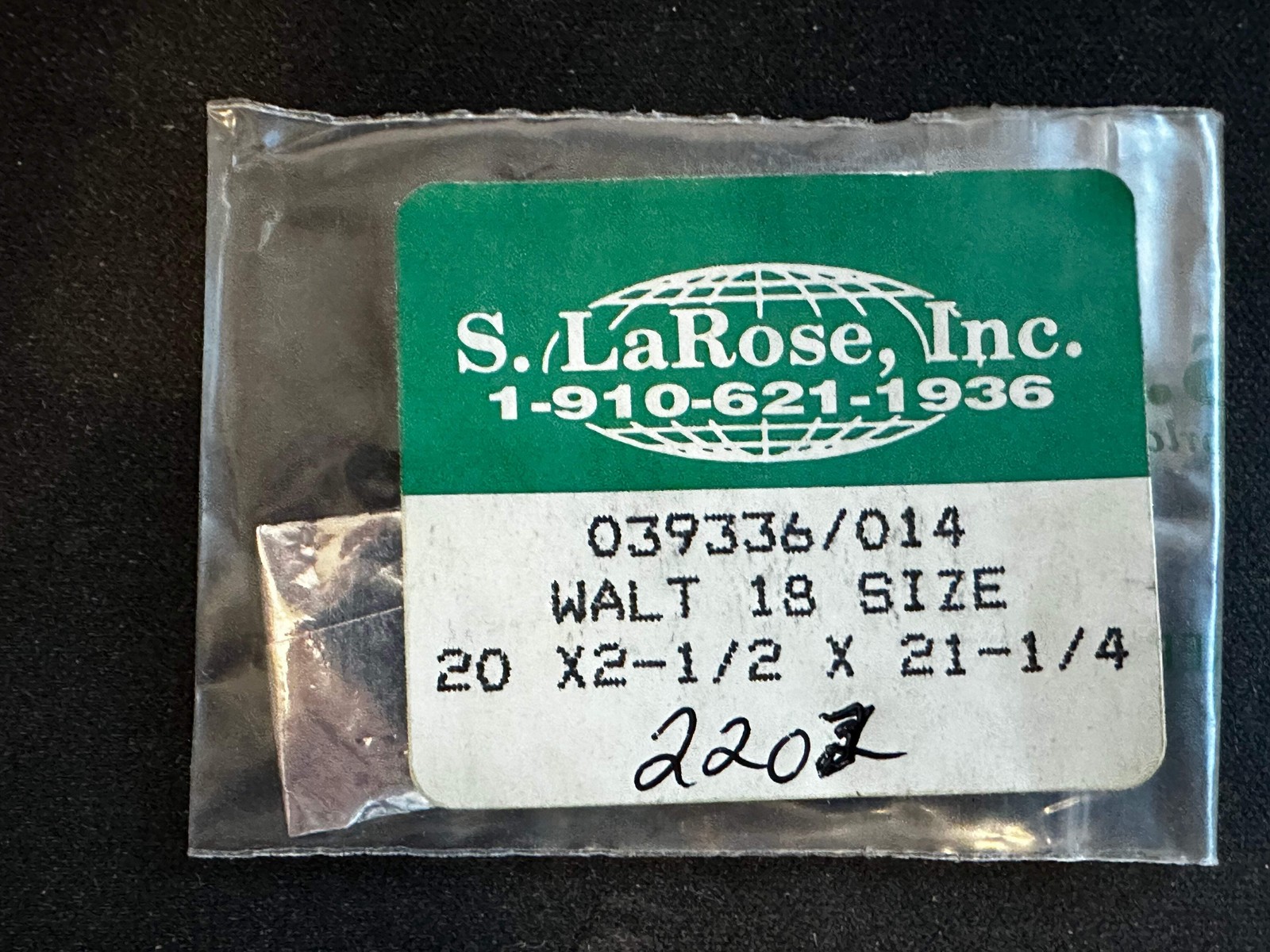 Waltham 18s Mainspring Factory No. 2203 from S. LaRose – Alloy