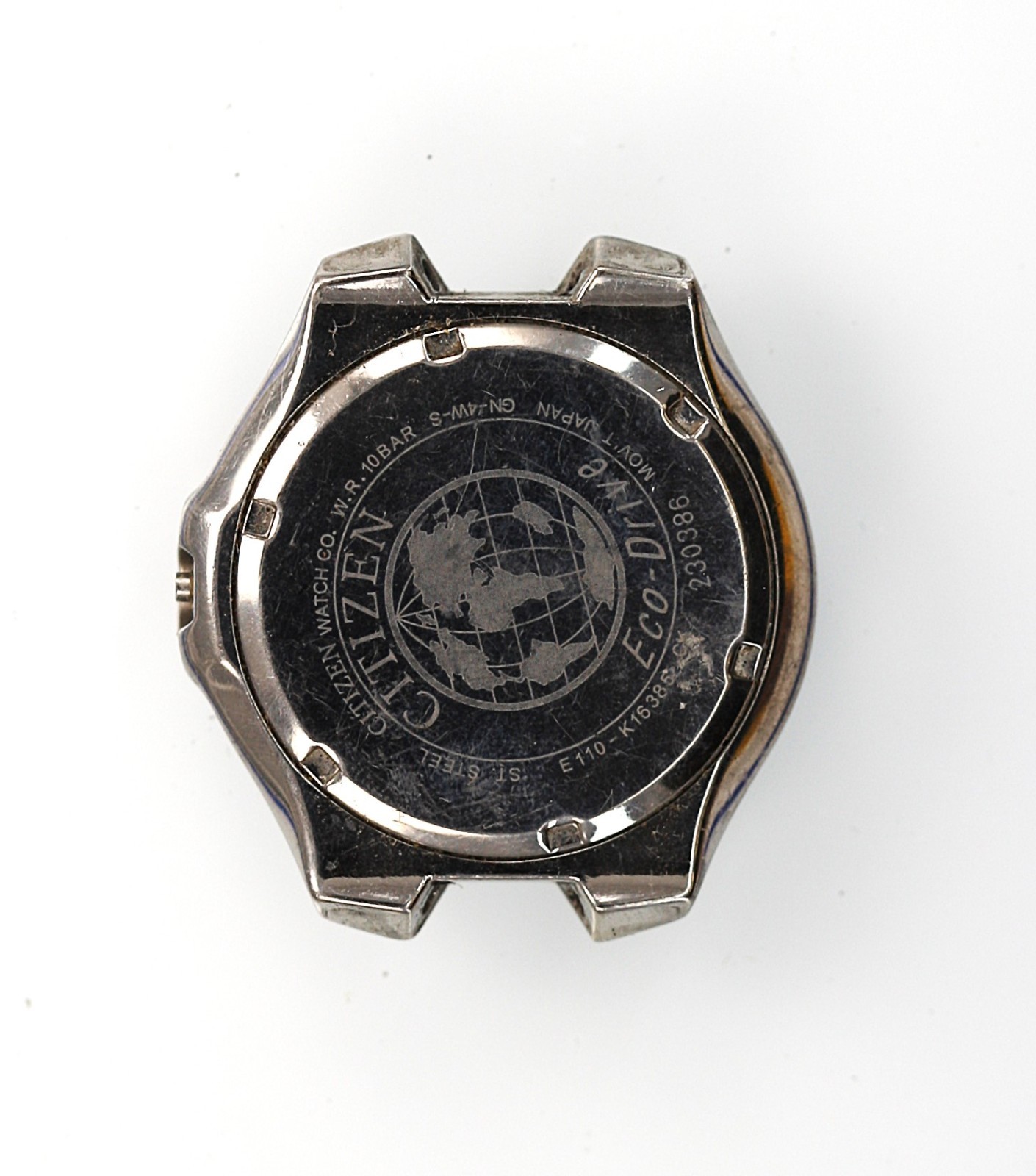 Citizen Eco Drive Watch Men Blue Solar Stainless Steel WR Date NON-WORKING-c1