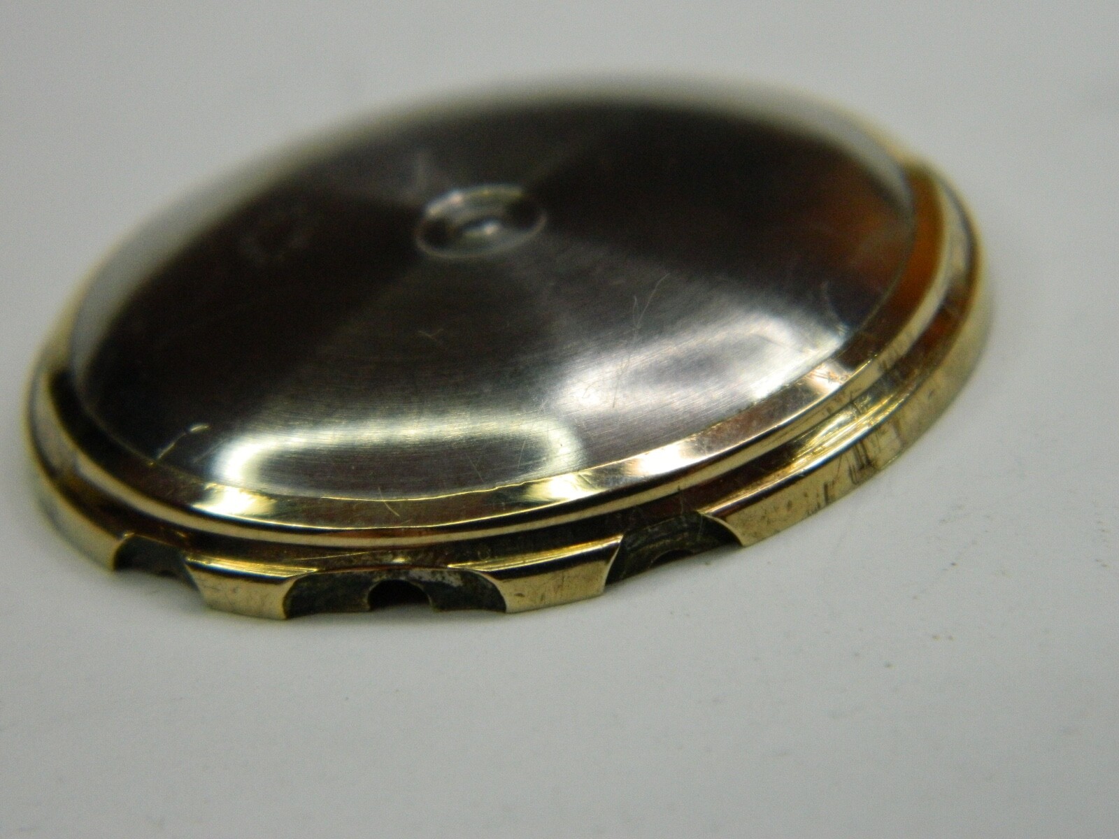 NICE VINTAGE BULOVA 10K GOLD FILLED STAINLESS STEEL BELL ALARM WATCH COVER 35mm