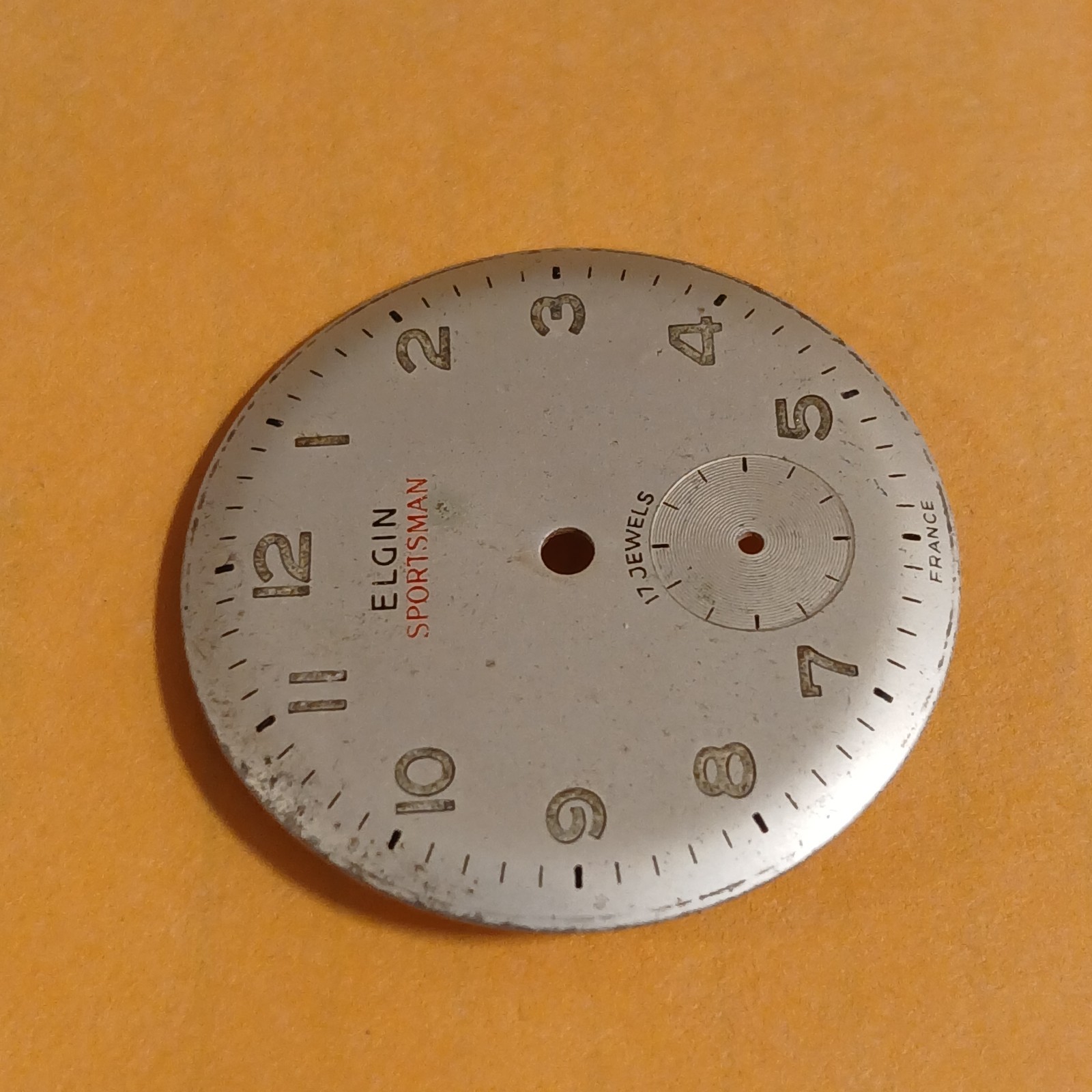 Elgin Sportsman 17 Jewel Watch Dial France 27.1mm