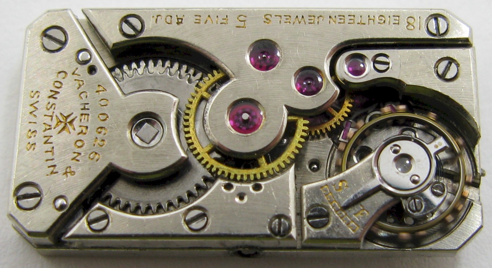 rectangle Lady Vacheron Watch Co. Movement 18 j. 5 adj. for parts …