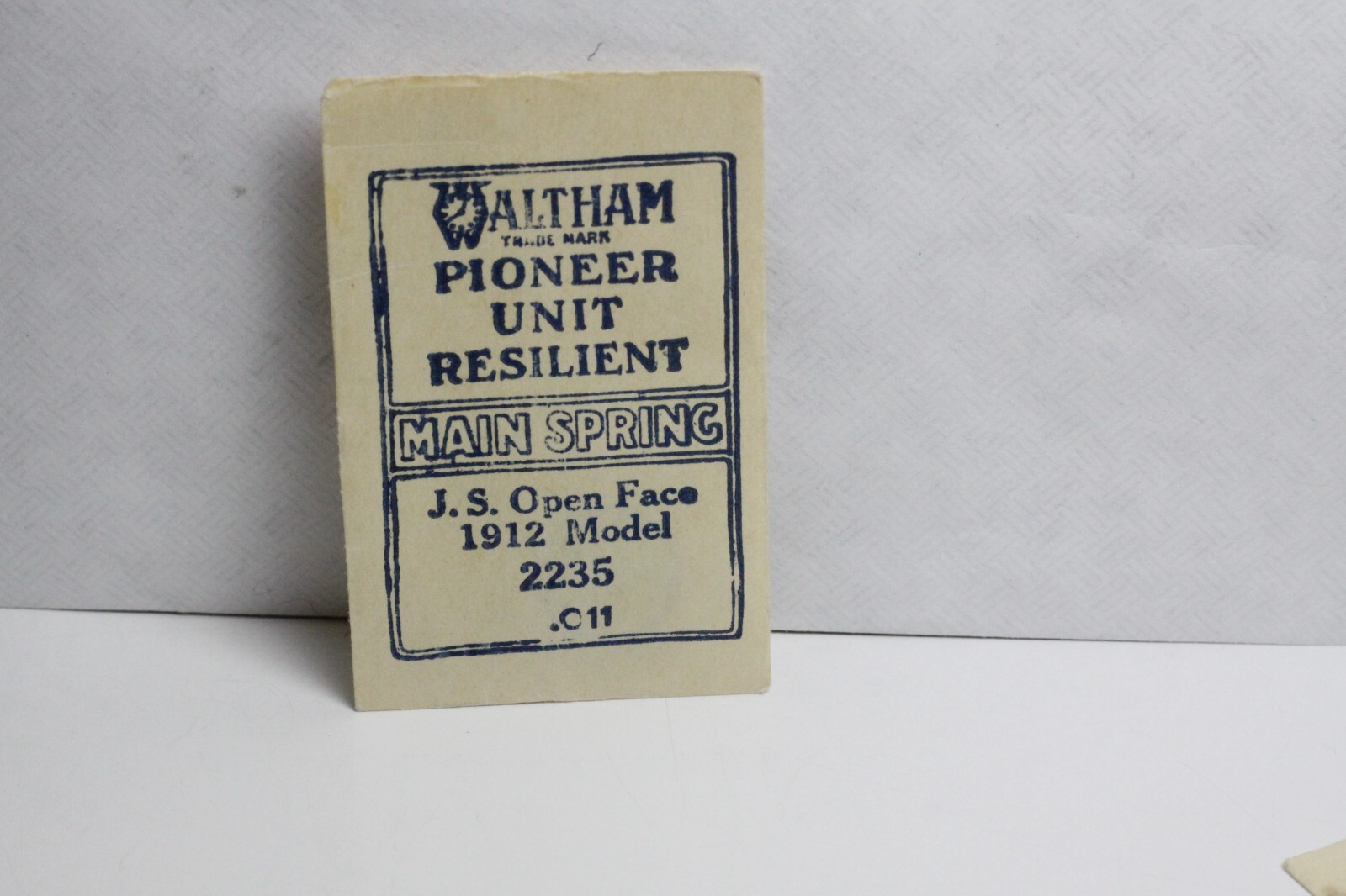 WALTHAM PIONEER UNIT #2235 1912 MODEL STRENTH .011 13V