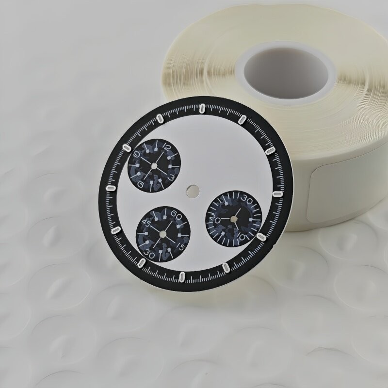 29.5mm Multi-Functional Black White Watch Dial Green Lume for Vk63 Movement