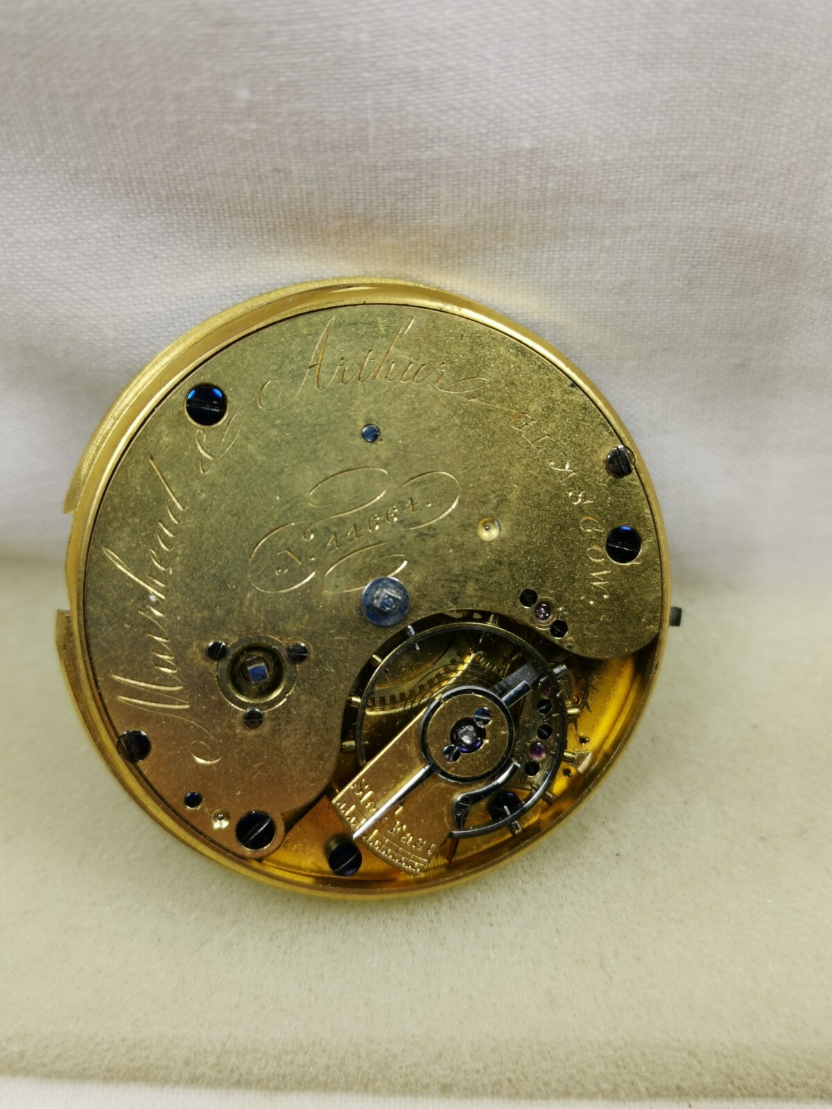 Muirhead & Arthur, Glasgow British Pocket Watch Movement 42.5 mm. Repair/Parts