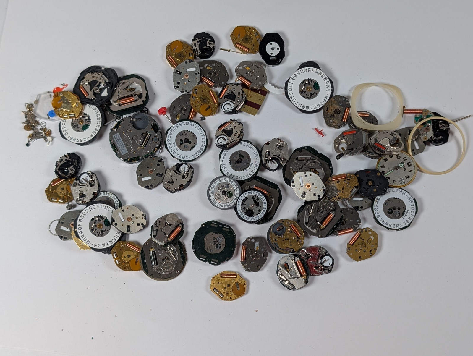 Vtg Watch Quartz Movement Parts Lot Watchmakers Estate SPARES REPAIR CRAFT