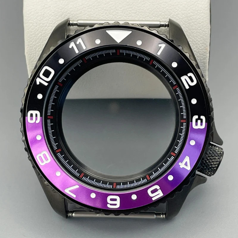 Black SKX007 Case 42mm NH35/36 Flat Sapphire Stainless Steel 22mm