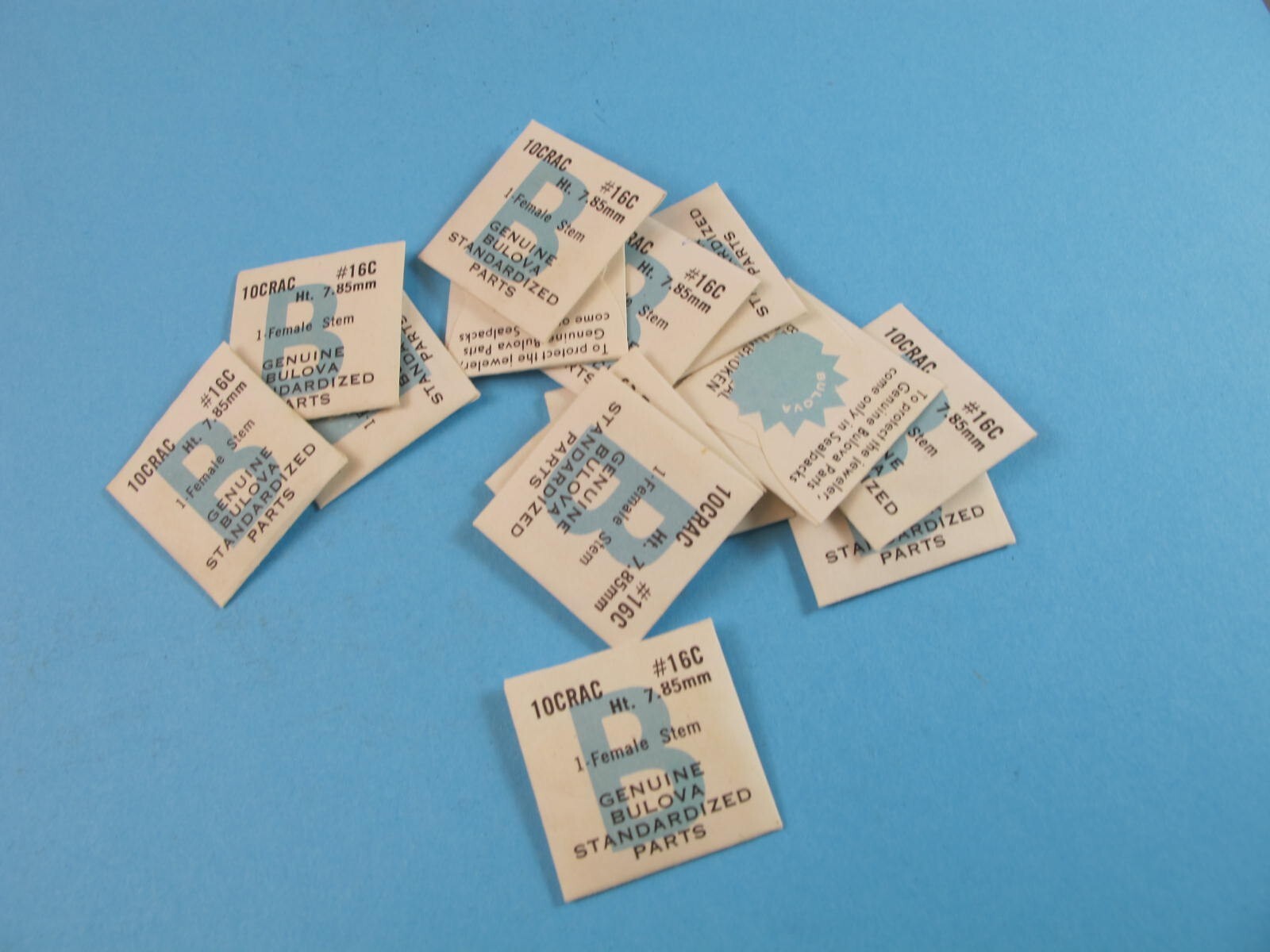 BULOVA CALIBER 10CRAC 16C FEMALE WATCH STEMS NOS IN PACKAGES 14 PIECES